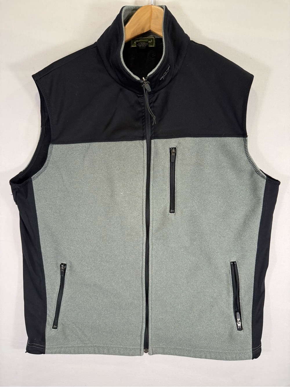 Eddie Bauer Two-Tone Softshell Vest in Gray and Black